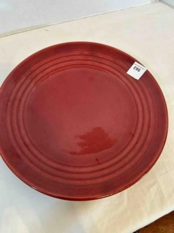 Bauer Pottery Ringware 10.5" Dinner Plate Maroon
