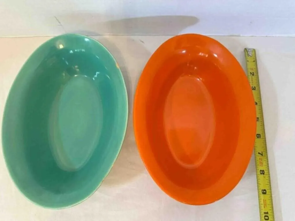 Bauer Pottery Ringware Oval Serving Bowls 9.25"