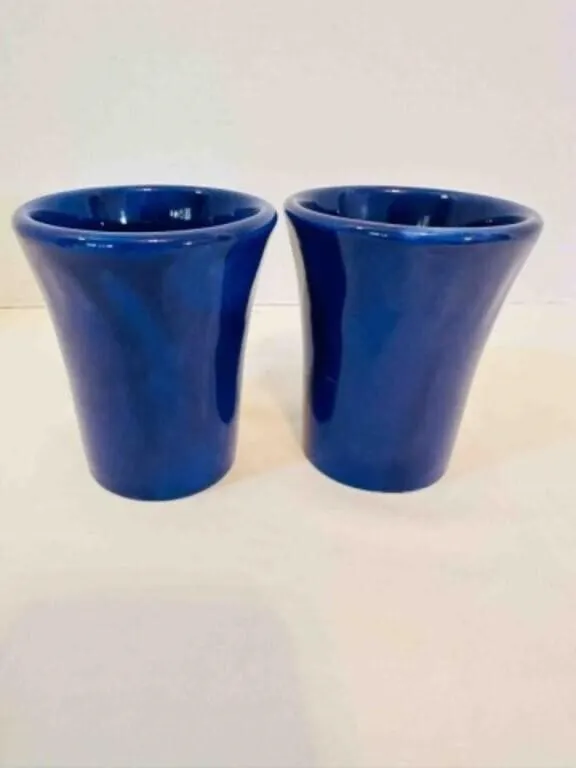 2 Sevilla USA Pottery Juice Flare Glasses 4" tall