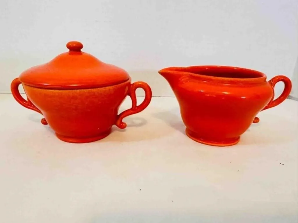 El Patio Gladding McBean Flame Orange Sugar & Crea