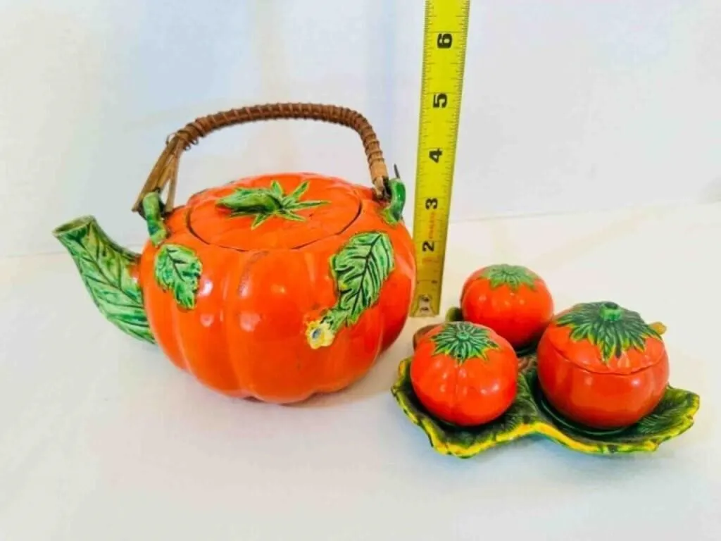 Red Tomato Tea Pitcher & Condiment set--Made in