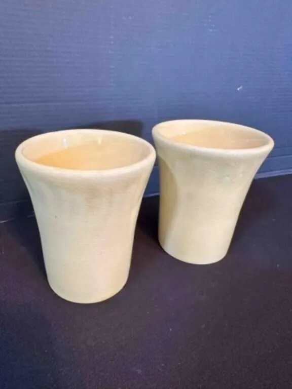 2 Sevilla USA Pottery Juice Flare Glasses 4" tall