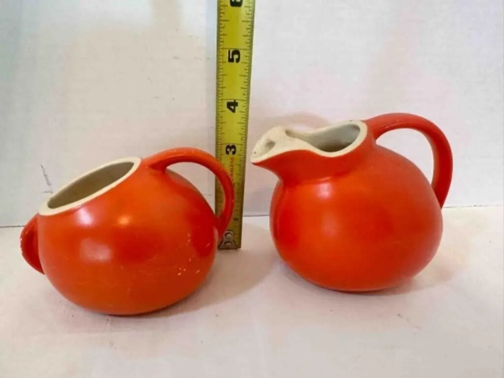 Mini Ball Orange Red Pitcher & Tilt Pitcher 4" tal