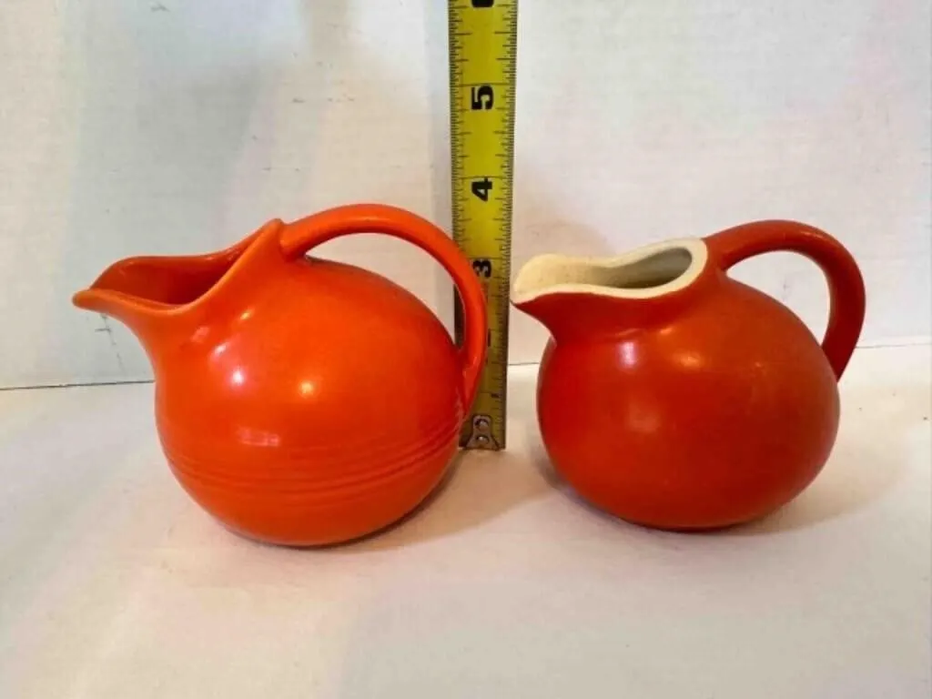 Homer Laughlin Harliquin mini Ball Jug Pitcher 4"