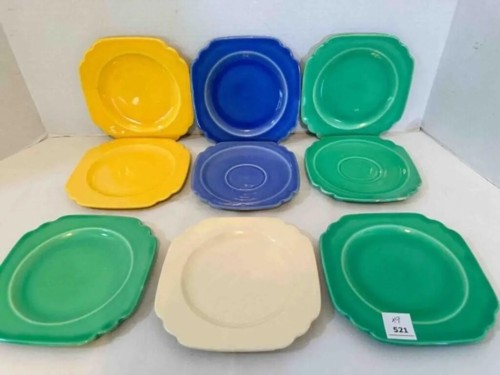 9 Homer Laughlin Riveria Bread Plates some have
