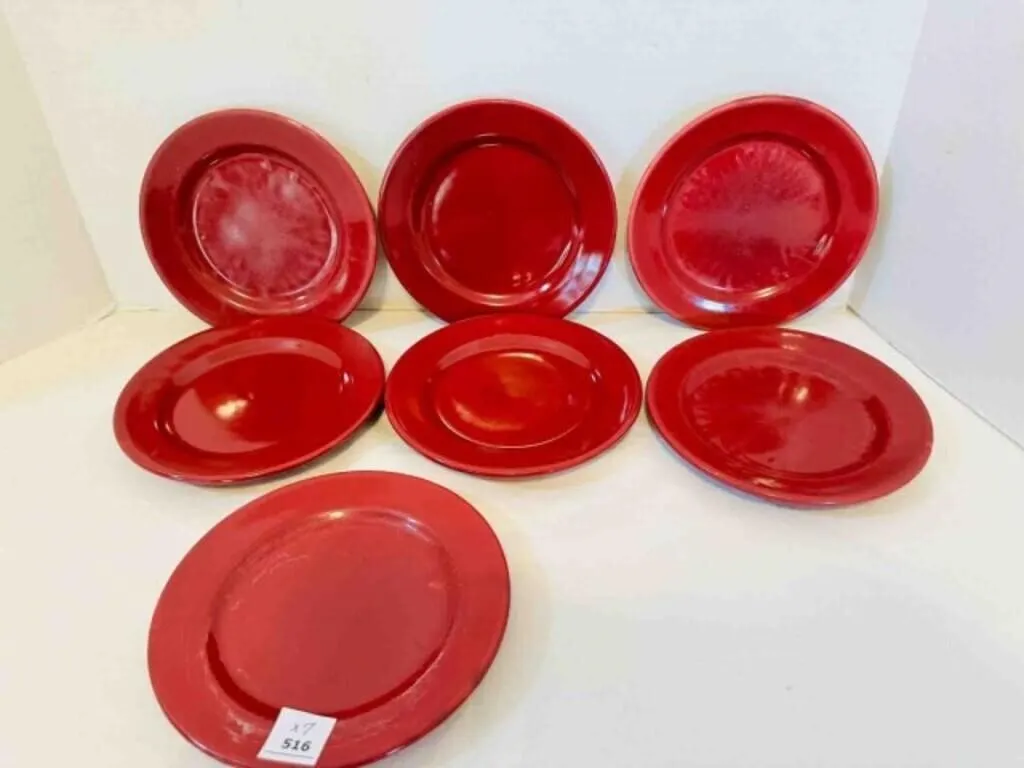 7 ALA Shenango 7" Salad Plates Maroon