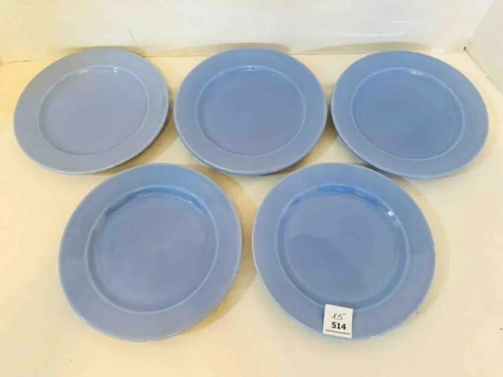 5 ALA Shenango 7" Salad Plates Periwinkle Blue