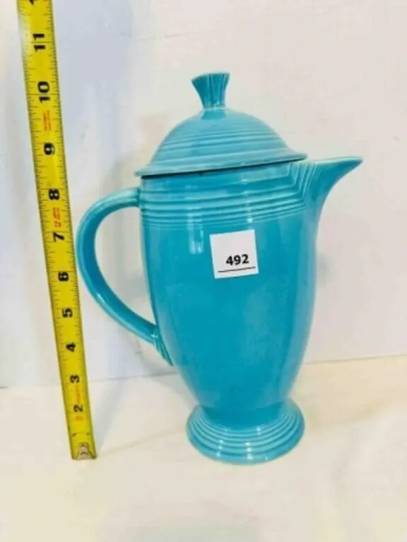 Fiesta Turquoise Coffee Server Art Deco Style 10"