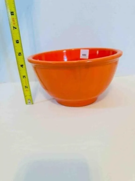 Fiesta Orange Mixing Bowl 8.5" Has chip on lip