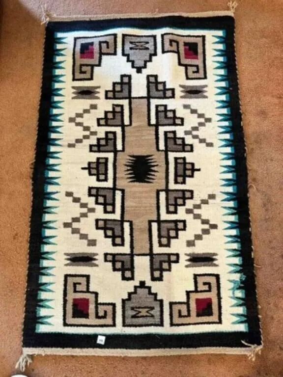 Native American wool Rug-33"x54" edges show wear