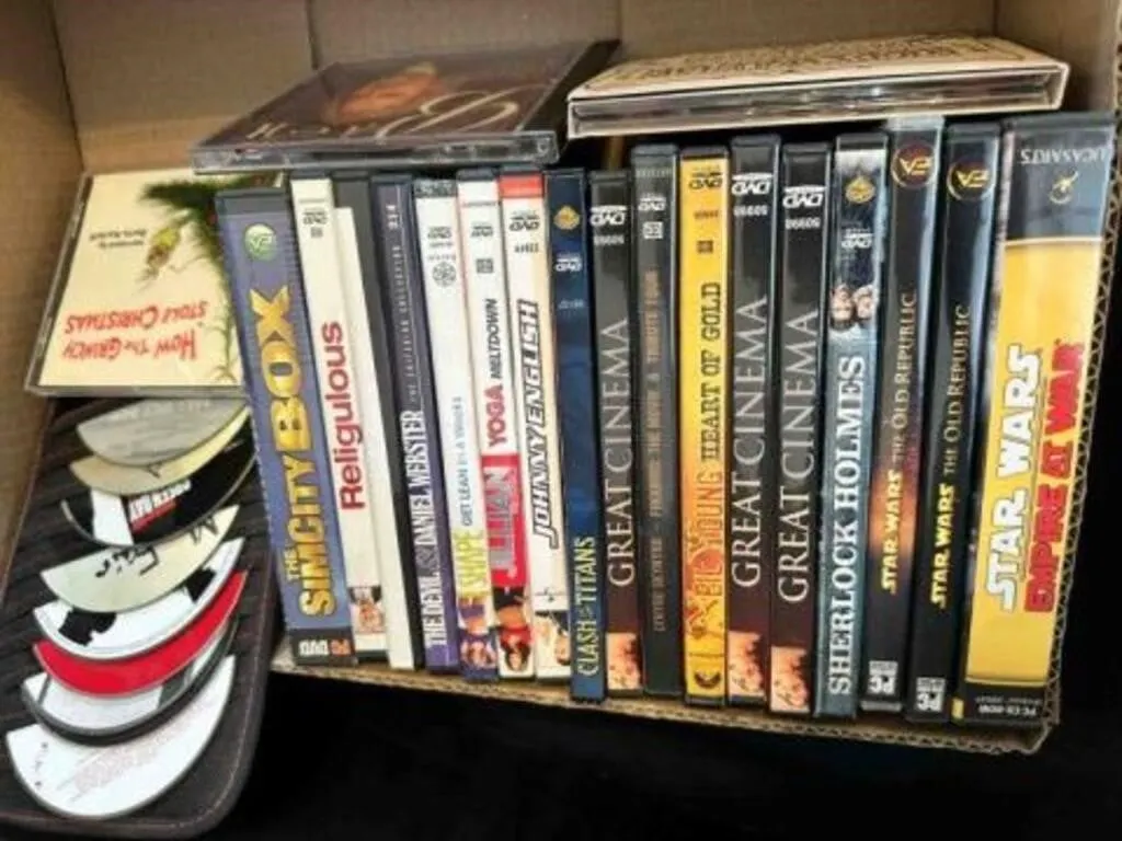 20+ DVD Movies, 3 CD's--Star Wars, Sherlock Holmes