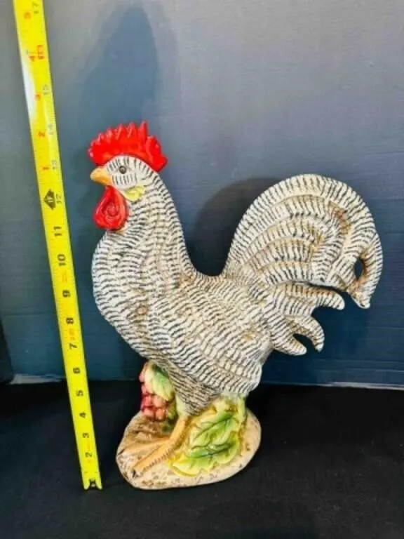 Decorative Ceramic Rooster 15"--has crazing stripe