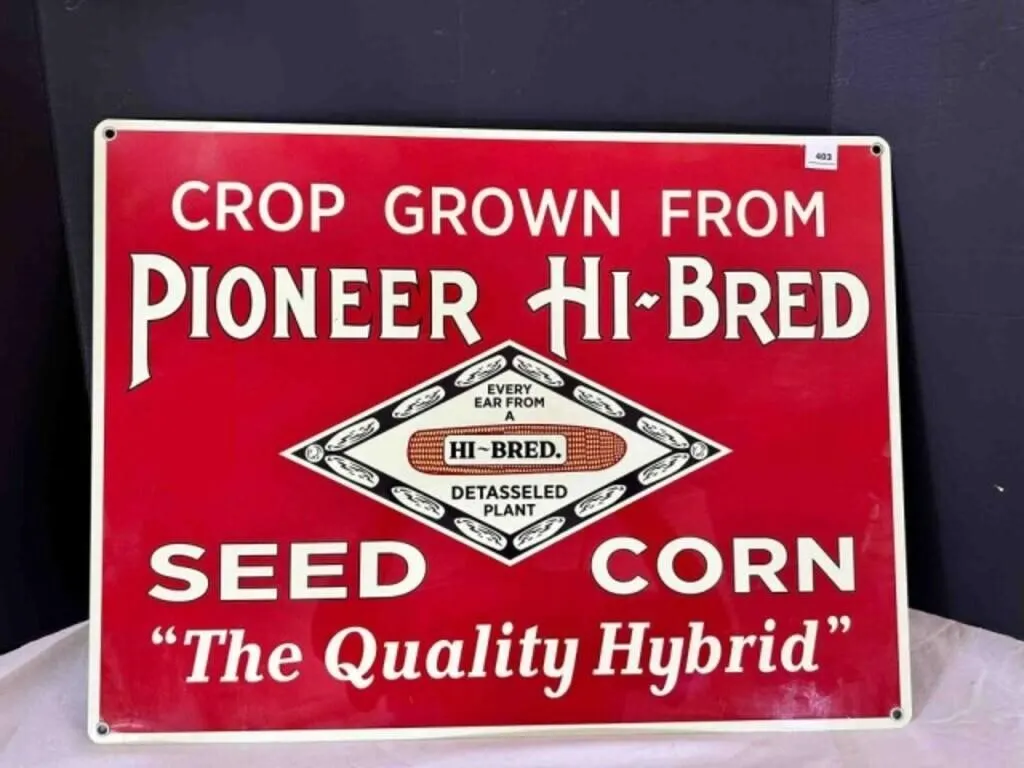 Metal Sign Pioneer Hi-Bred Seed Corn 24"x18"