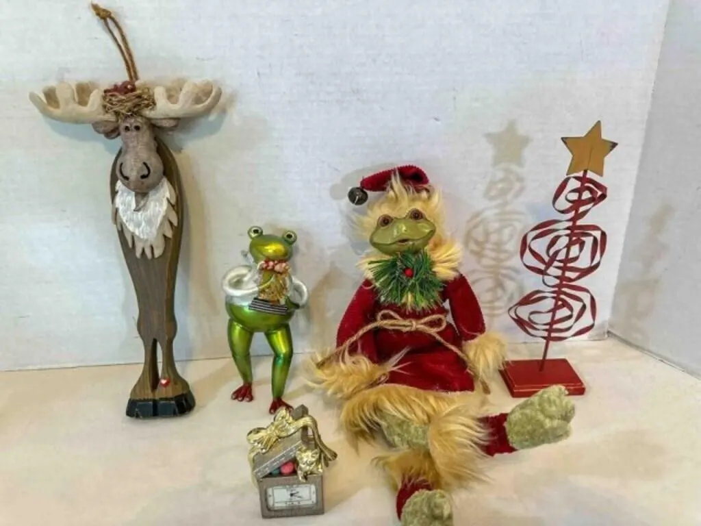 Kurt Adler Frog, Glass Ornate Frog Ornament, Cat i