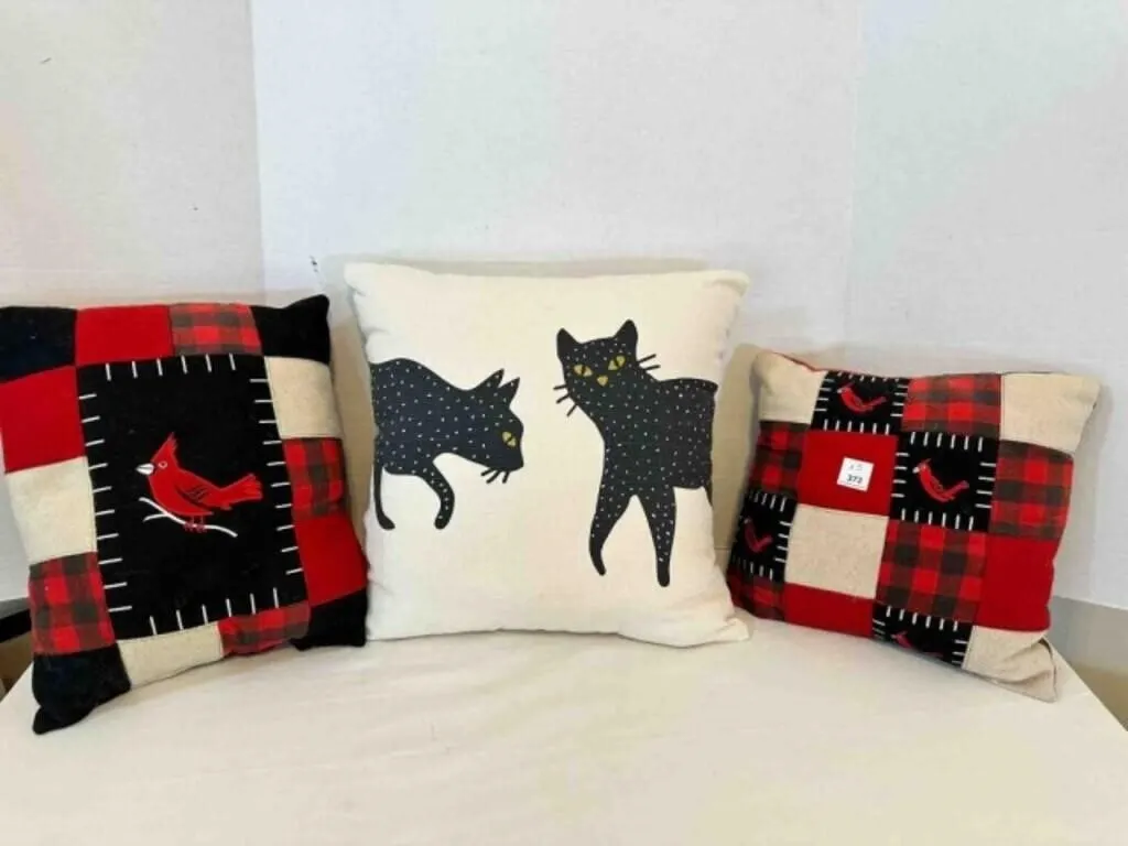 Cardinal Flannel Pillow, & Cat Pillow