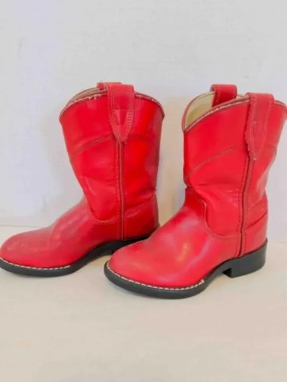 Child's Red Ropers Western Cowboy Boots Bronco 9D