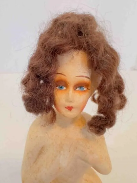 1920s Art Deco Chalkware Half Doll marked Germany