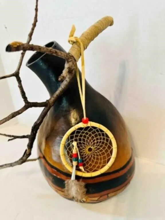 Black Jack gourd SW Native American Art signed