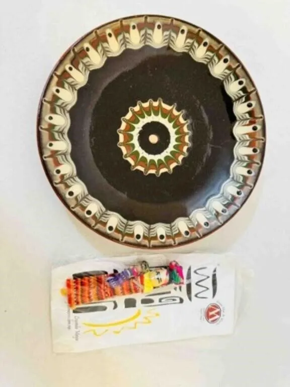 SW Native American Pottery Plate marked but unread