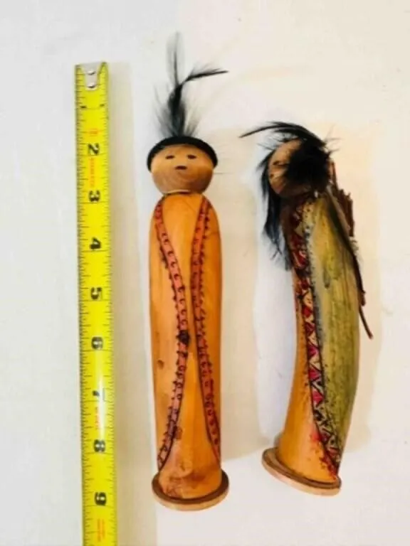 2-Black Jack gourd SW Native American Art signed