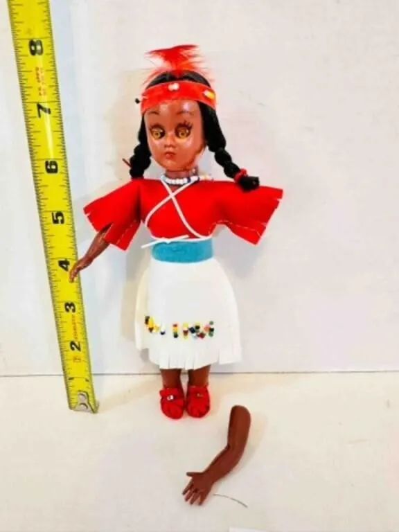 Hard Plastic Native American Souvenir Doll Papoose