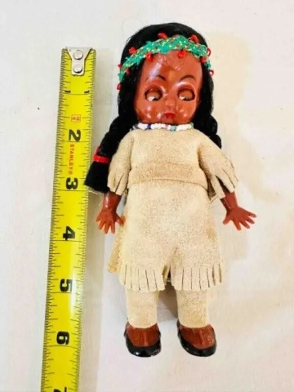 Hard Plastic Native American Souvenir Doll 5.5"