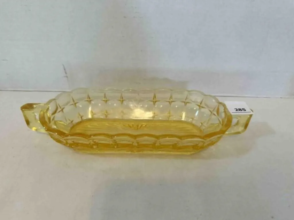 Yellow Glass Constellation Relish Plate-does NOT