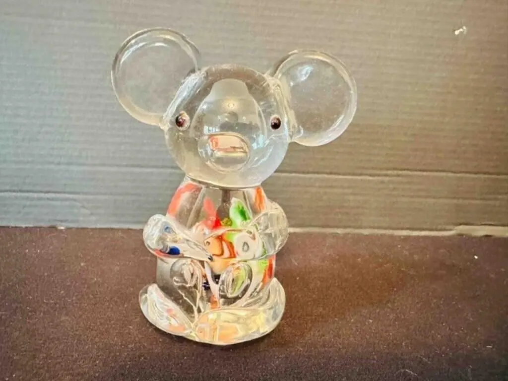 Art Blown Glass Koala Bear w/swirl color inside
