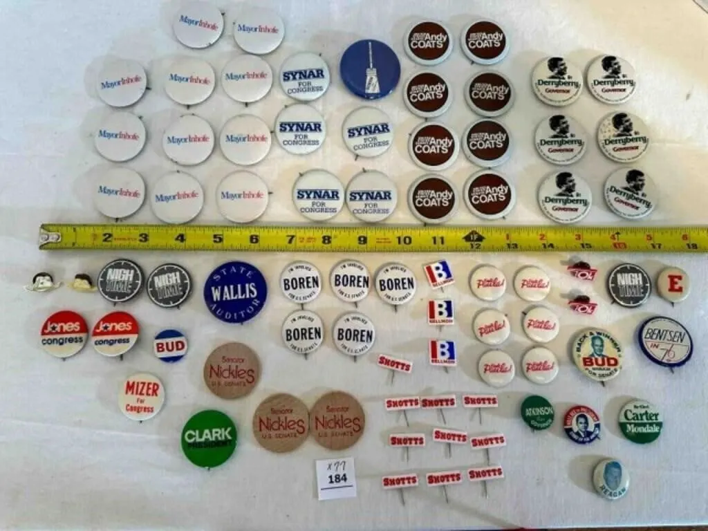 75+ Oklahoma Political Campaign Buttons 70s 80s 90