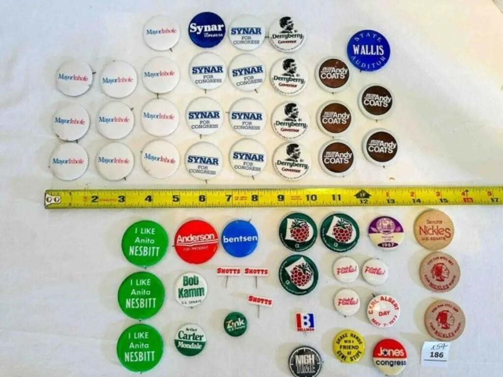 50+ Oklahoma Political Campaign Buttons 70s 80s 90