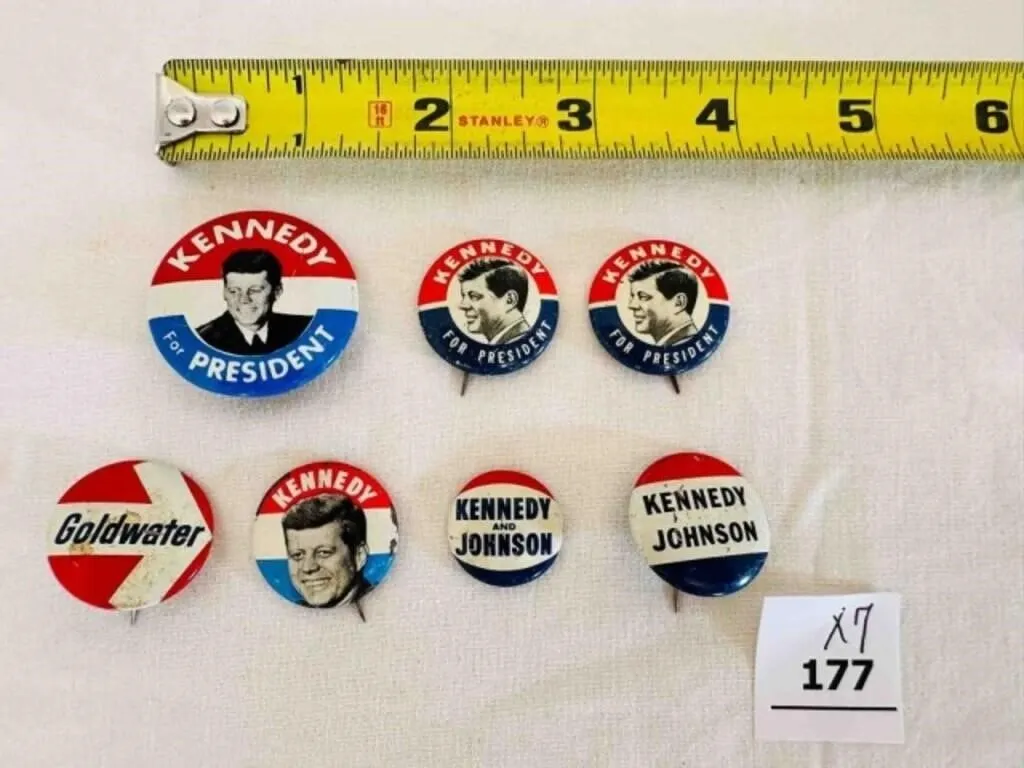 7 JFK John Kennedy Presidentail Campaign Buttons