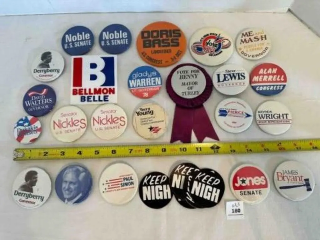 23 Oklahoma Governor Campaign Buttons, 80s 90s