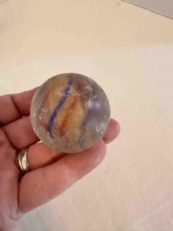 Large Glass Swirl Marble-1.5" approximately, has c