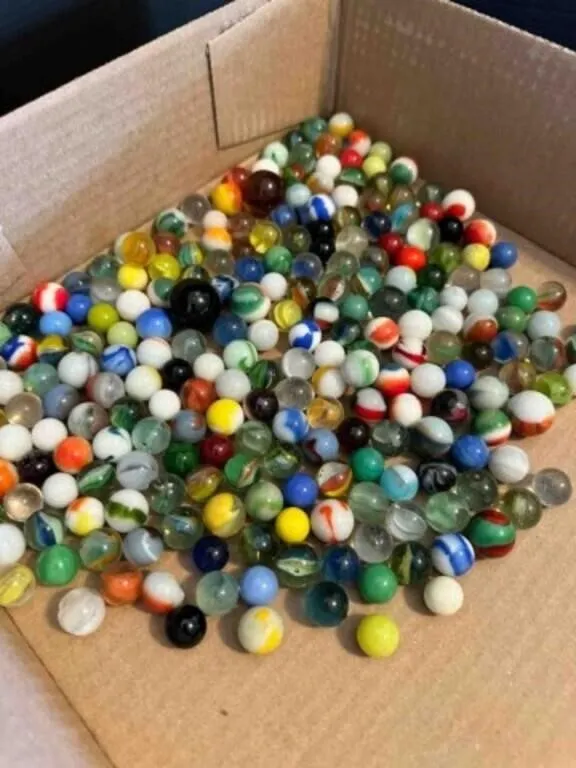 2lb 10ozs Assorted Vintage Marbles-a few Glow