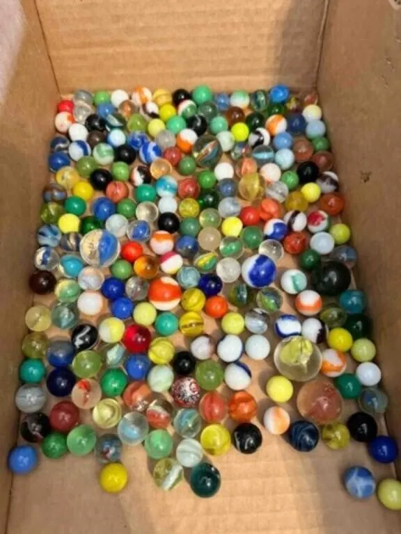 2lb 6oz Assorted Vintage Marbles-a few Glow