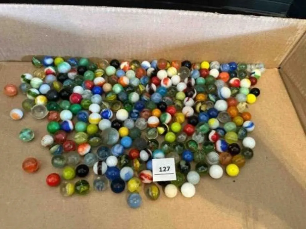 2lb 8oz Assorted Vintage Marbles-a few Glow Uraniu