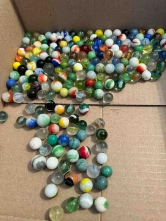 2lb 4oz Assorted Vintage Marbles-a few Glow Uraniu