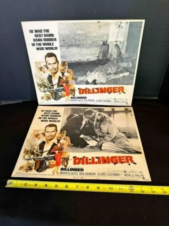2 Dillinger Movie Posters 14"x11"--1973
