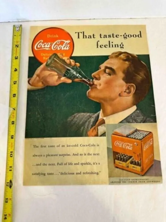 Coca Colo Advertisement page from 1940? 5 cent cok