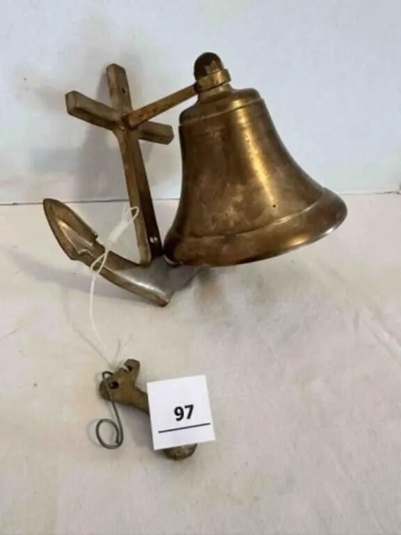 Nautical brass wall hung Dinner bell
