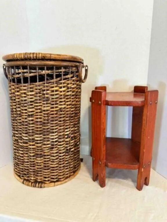 Wood Plant Stand made in Shop class in Jr High &