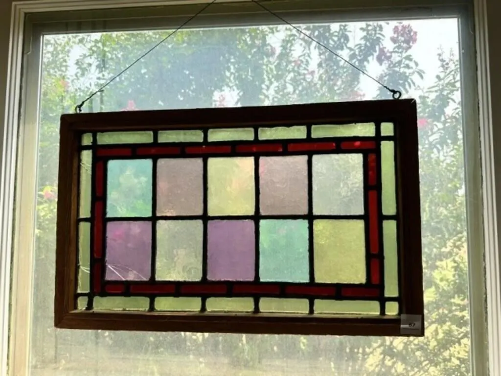 Stained Glass Window-hand made 20"x12" has some