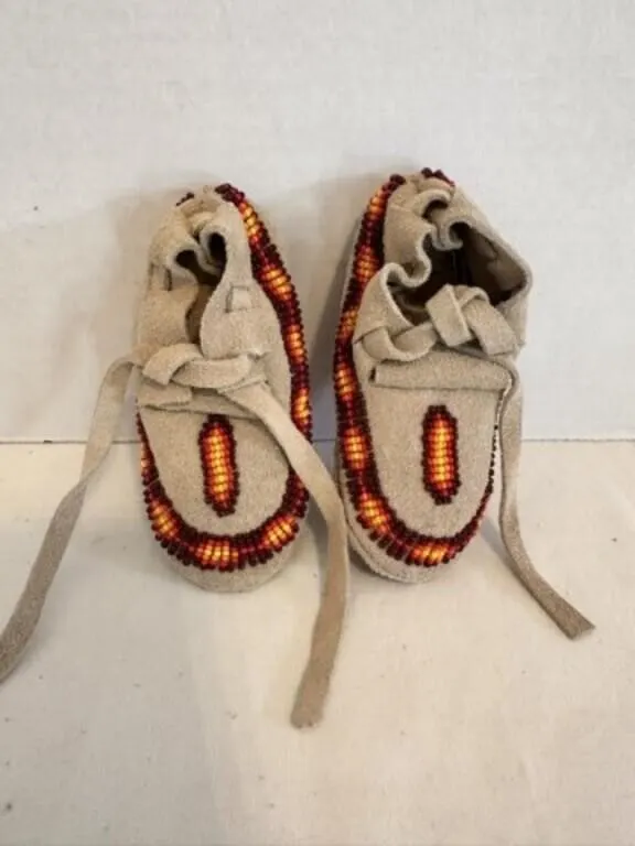 Native American Baby Suede Beaded Moccasins