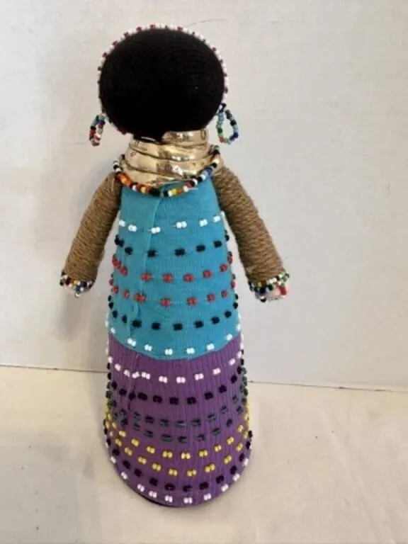 Native American Beaded Doll 10.5" tall