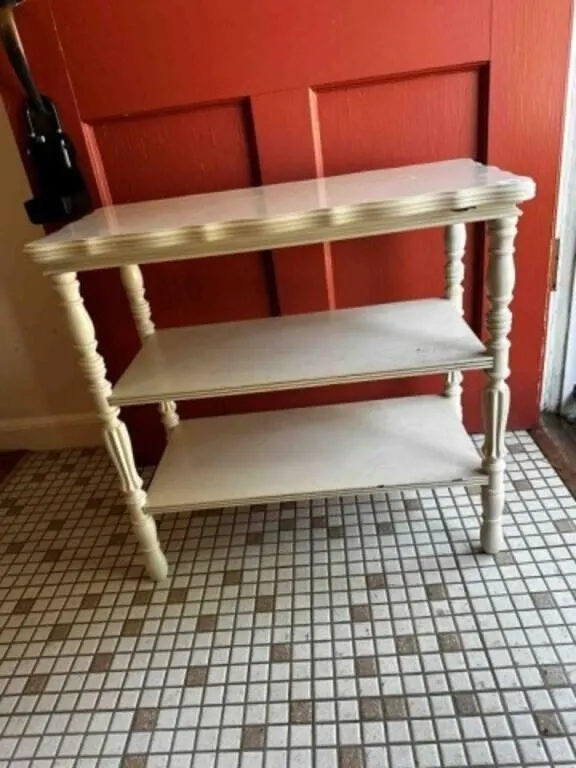 White Wood 2 tier Side Table 24"x12"x22"tall