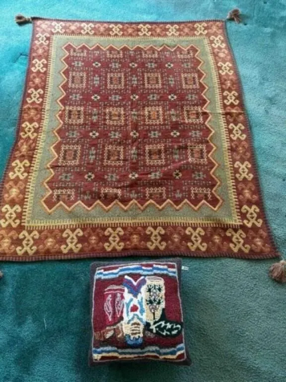 SW Style Afghan & Pillow, 51"x63", pillow is a