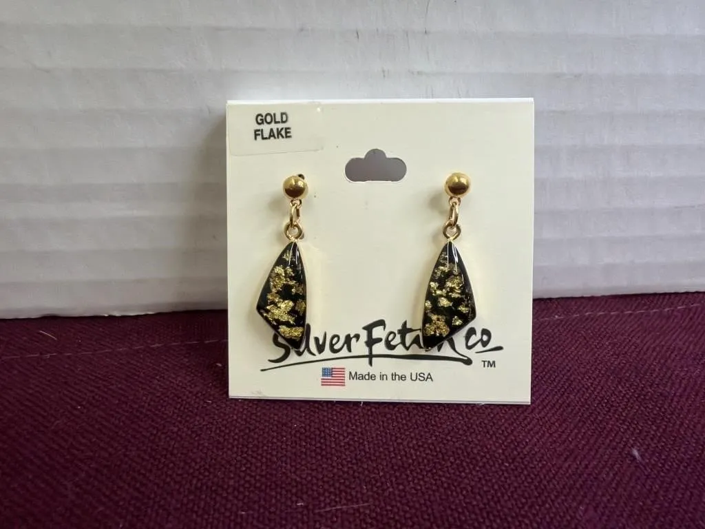 Silver Fetish Gold Flake Earrings