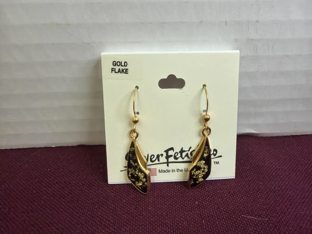 Silver Fetish Gold Flake Earrings