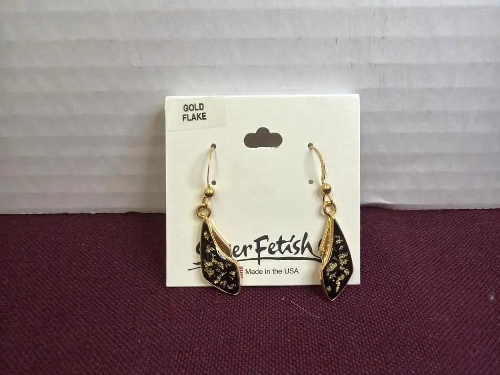 Silver Fetish Gold Flake Earrings
