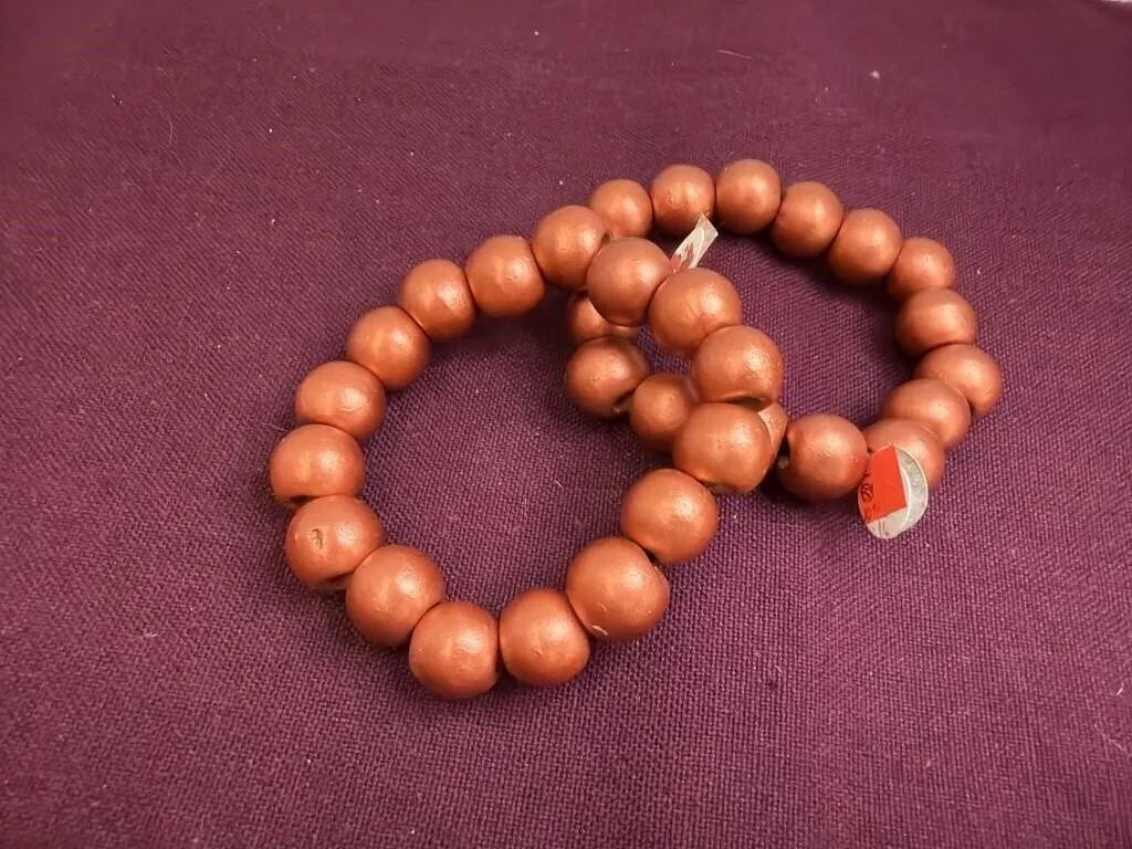 Copper Beaded Wooden Bracelet